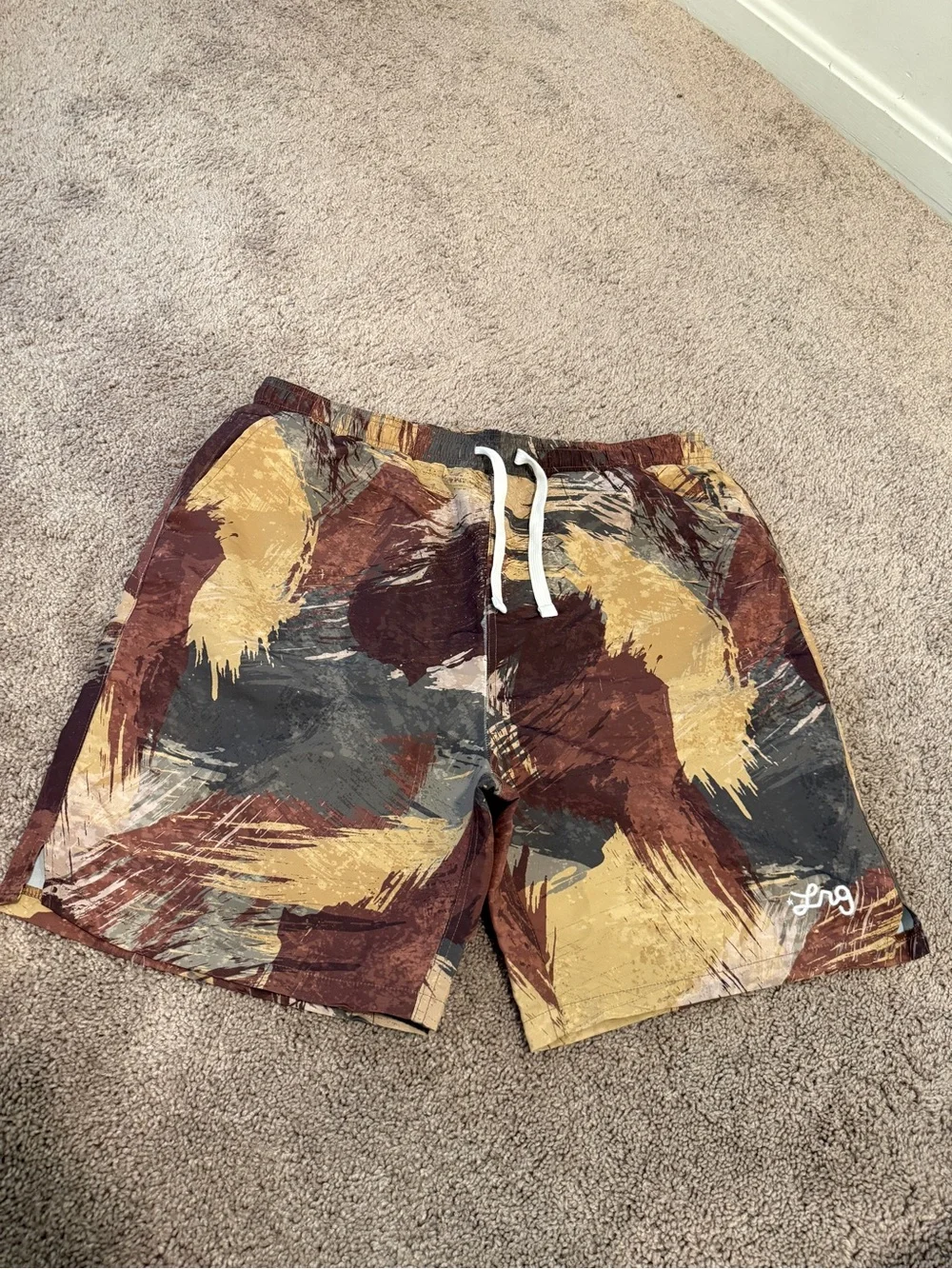 LRG Lifted Research Group Boardshorts Mens Camo Drawstring Swim Pockets